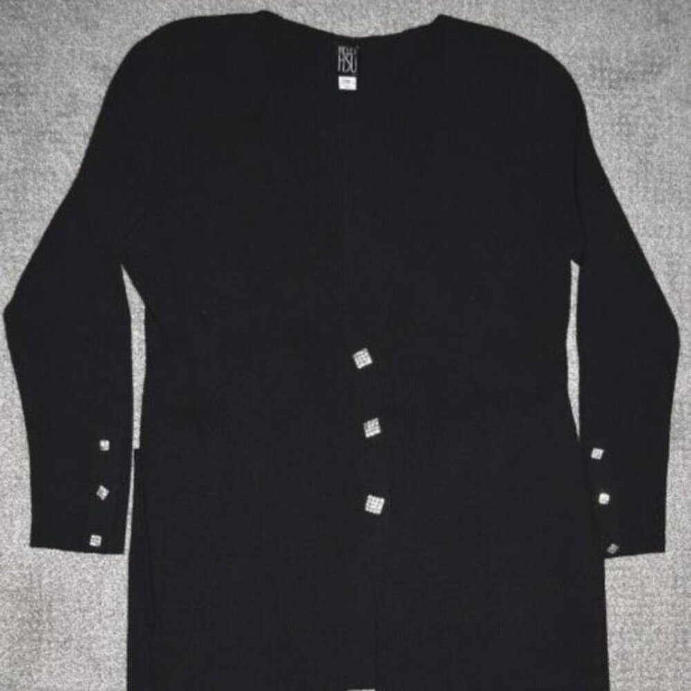 Helen Hsu NY Black Knit Button Up Top & Pants suit Gorgeous set!! Vintage & NWOT